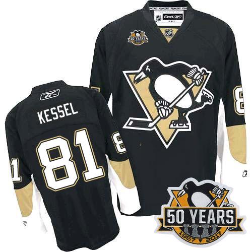 Penguins #81 Phil Kessel Black Home 50th Anniversary Stitched NHL Jersey